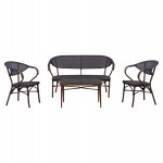 ΣΕΤ ΣΑΛΟΝΙ 4ΤΜΧ BALIN ΑΛΟΥΜΙΝΙΟΥ BAMBOO LOOK ΚΑΦΕ HM5573