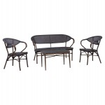 ΣΕΤ ΣΑΛΟΝΙ 4ΤΜΧ BALIN ΑΛΟΥΜΙΝΙΟΥ BAMBOO LOOK ΚΑΦΕ HM5573