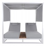 ΔΙΠΛΗ ΞΑΠΛΩΣΤΡΑ ΑΛΟΥΜΙΝΙΟΥ ΠΑΡΑΛΙΑΣ ΜΕ ΣΚΙΑΣΤΡΟ ΚΥΒΟΣ GALLANT HM6097.02 ΛΕΥΚΟ 2x2x2μ