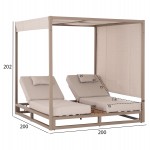 ΔΙΠΛΗ ΞΑΠΛΩΣΤΡΑ ΑΛΟΥΜΙΝΙΟΥ ΠΑΡΑΛΙΑΣ ΜΕ ΣΚΙΑΣΤΡΟ GALLANT HM6097.04 ΚΑΠΟΥΤΣΙΝΟ 2x2x2μ