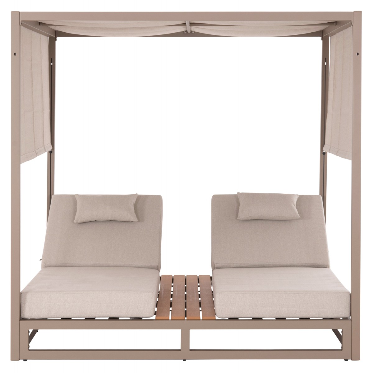 ΔΙΠΛΗ ΞΑΠΛΩΣΤΡΑ ΑΛΟΥΜΙΝΙΟΥ ΠΑΡΑΛΙΑΣ ΜΕ ΣΚΙΑΣΤΡΟ GALLANT HM6097.04 ΚΑΠΟΥΤΣΙΝΟ 2x2x2μ