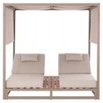 ΔΙΠΛΗ ΞΑΠΛΩΣΤΡΑ ΑΛΟΥΜΙΝΙΟΥ ΠΑΡΑΛΙΑΣ ΜΕ ΣΚΙΑΣΤΡΟ GALLANT HM6097.04 ΚΑΠΟΥΤΣΙΝΟ 2x2x2μ