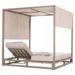 ΔΙΠΛΗ ΞΑΠΛΩΣΤΡΑ ΑΛΟΥΜΙΝΙΟΥ ΠΑΡΑΛΙΑΣ ΜΕ ΣΚΙΑΣΤΡΟ GALLANT HM6097.04 ΚΑΠΟΥΤΣΙΝΟ 2x2x2μ