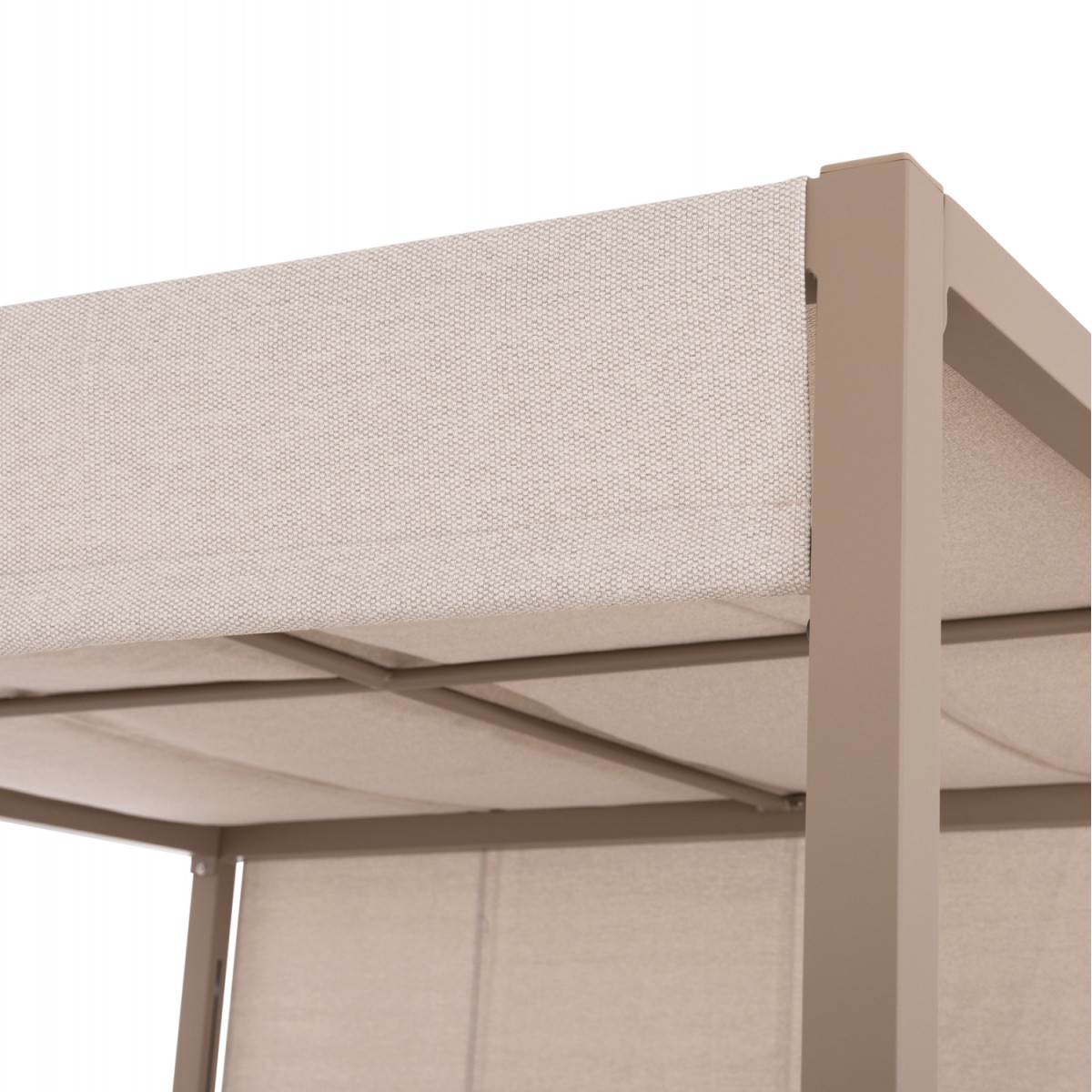 ΔΙΠΛΗ ΞΑΠΛΩΣΤΡΑ ΑΛΟΥΜΙΝΙΟΥ ΠΑΡΑΛΙΑΣ ΜΕ ΣΚΙΑΣΤΡΟ GALLANT HM6097.04 ΚΑΠΟΥΤΣΙΝΟ 2x2x2μ