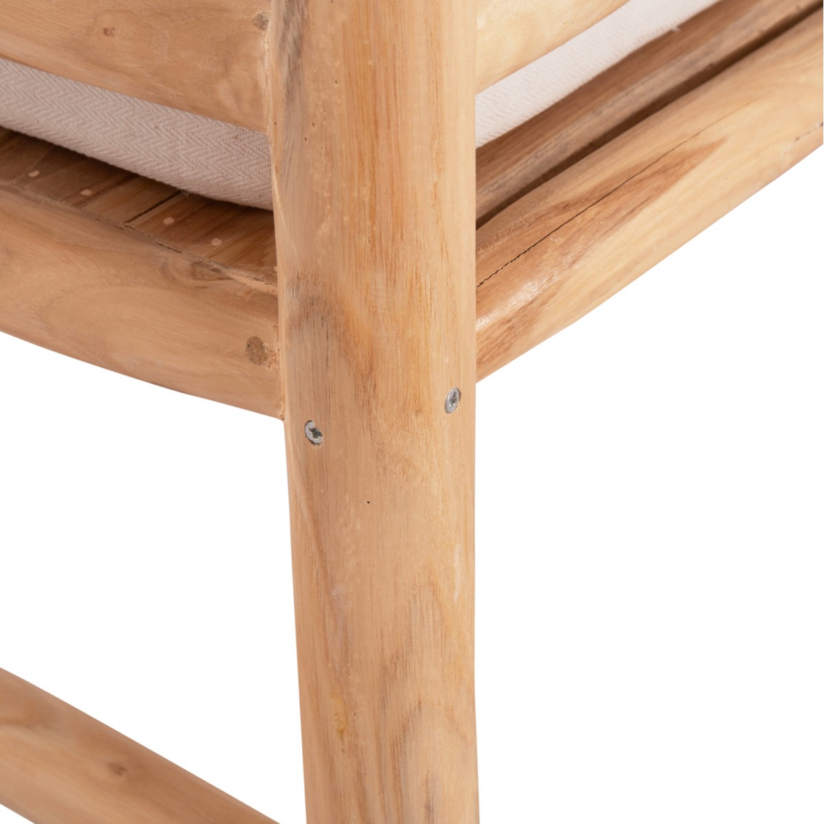 ΣΕΤ ΣΑΛΟΝΙ 4ΤΜΧ EDDARD HM9340.25 ΑΠΟ ΜΑΣΙΦ ΞΥΛΟ TEAK  ΦΥΣΙΚΟ - ΛΕΥΚΟ