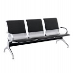 ΚΑΘΙΣΜΑ ΑΝΑΜΟΝΗΣ Τ.ΑΕΡΟΔΡΟΜΙΟΥ 3ΘΕΣΙΟ AVIATOR HM18400 ΜΕΤΑΛΛΟ ΜΕ PU ΜΑΥΡΟ 171x64x77Υ