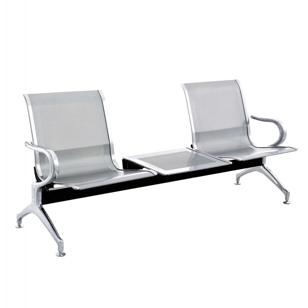 ΚΑΘΙΣΜΑ ΑΝΑΜΟΝΗΣ Τ.ΑΕΡΟΔΡΟΜΙΟΥ 2ΘΕΣΙΟ+ΤΡΑΠΕΖΙ AVIATOR HM18402 ΜΕΤΑΛΛΟ MESH ΓΚΡΙ 171x64x76Υεκ