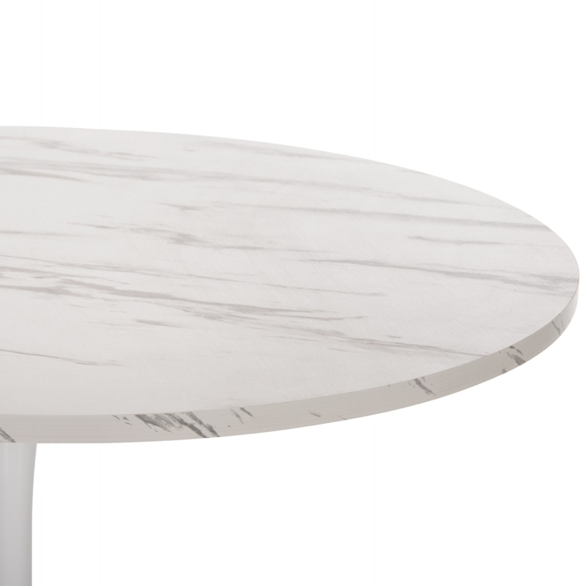 ΤΡΑΠΕΖΙ ΤΡΑΠΕΖΑΡΙΑΣ ROLLO HM9422.11 ΣΤΡΟΓΓΥΛΟ WHITE MARBLE Φ120x74Yεκ.