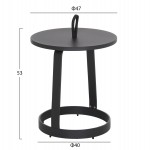 ΤΡΑΠΕΖΙ ΒΟΗΘΗΤΙΚΟ ΕΞ.ΧΩΡΟΥ MINO HM6432.01 ΑΛΟΥΜΙΝΙΟ & ΣΧΟΙΝΙ ΓΚΡΙ Φ47x53Υεκ