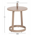 ΤΡΑΠΕΖΙ ΒΟΗΘΗΤΙΚΟ ΕΞ.ΧΩΡΟΥ MINO HM6432.03 ΑΛΟΥΜΙΝΙΟ & ΣΧΟΙΝΙ ΚΑΠΟΥΤΣΙΝΟ Φ47x53Υεκ