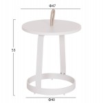 ΤΡΑΠΕΖΙ ΒΟΗΘΗΤΙΚΟ ΕΞ.ΧΩΡΟΥ MINO HM6432.02 ΑΛΟΥΜΙΝΙΟ ΛΕΥΚΟ & ΣΧΟΙΝΙ ΜΠΕΖ Φ47x53Υεκ