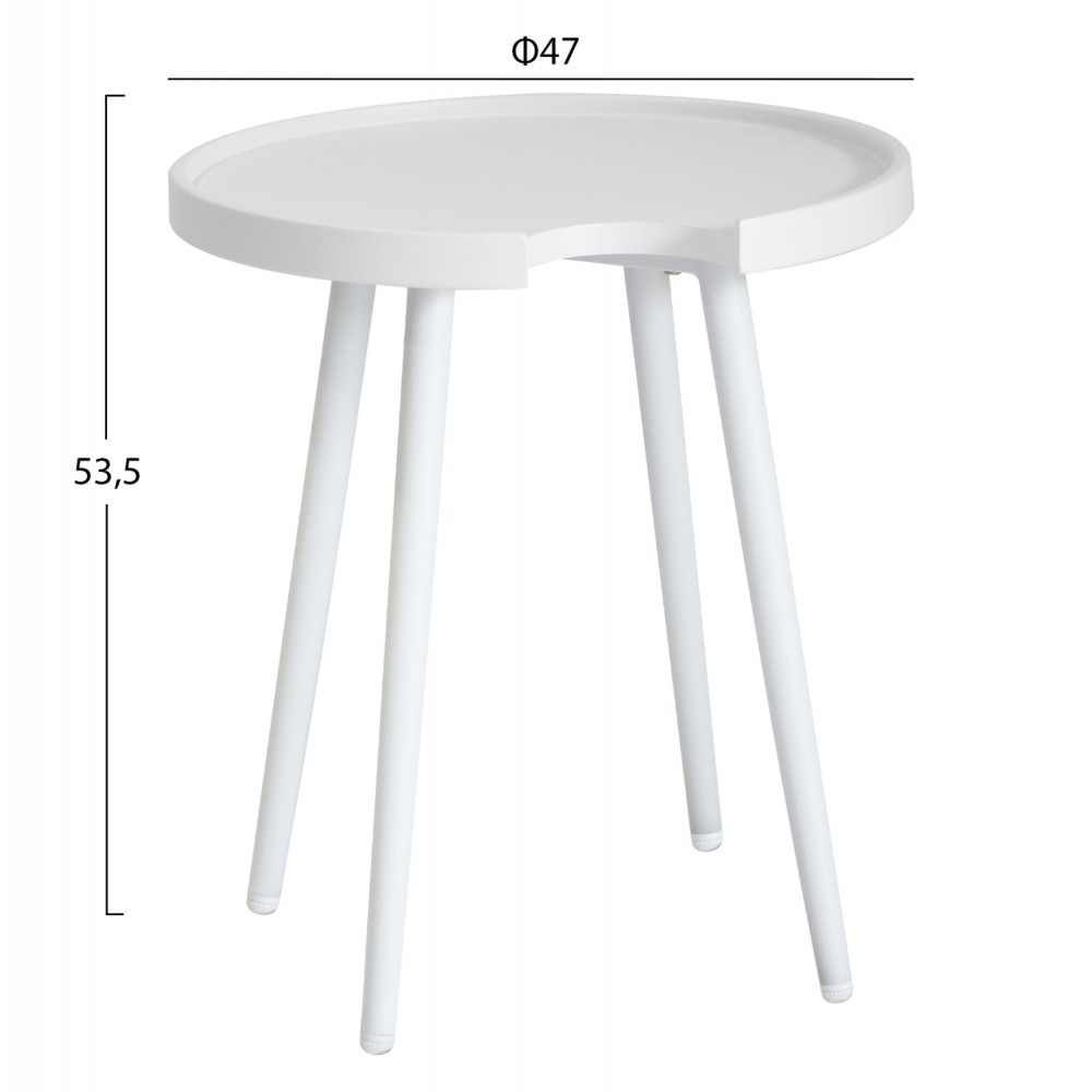 ΤΡΑΠΕΖΙ ΒΟΗΘΗΤΙΚΟ ΣΤΡΟΓΓΥΛΟ ΕΞ.ΧΩΡΟΥ TEROC HM6433.02 ΑΛΟΥΜΙΝΙΟ ΛΕΥΚΟ Φ47x53Υεκ