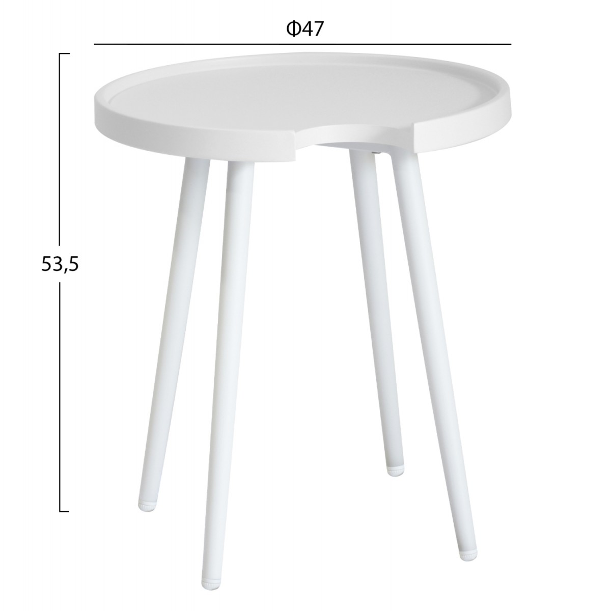 ΤΡΑΠΕΖΙ ΒΟΗΘΗΤΙΚΟ ΣΤΡΟΓΓΥΛΟ ΕΞ.ΧΩΡΟΥ TEROC HM6433.02 ΑΛΟΥΜΙΝΙΟ ΛΕΥΚΟ Φ47x53Υεκ