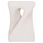 ΣΚΑΜΠΟ ΤΕΤΡΑΓΩΝΟ SANTORINI HM18337 ΠΟΛΥΡΗΤΙΝΗ--ΥΠΟΛΕΥΚΟ ΧΡΩΜΑ 30x30x45Yεκ