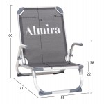 ΚΑΡΕΚΛΑΚΙ ΠΑΡΑΛΙΑΣ ΑΛΟΥΜINIOY ΒΑΡ.ΤΥΠΟΥ ΨΗΛΗ ΠΛΑΤΗ ALMIRA HM5053.10 ΓΚΡΙ 55x71x66Υεκ