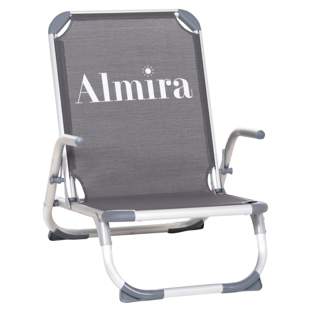 ΚΑΡΕΚΛΑΚΙ ΠΑΡΑΛΙΑΣ ΑΛΟΥΜINIOY ΒΑΡ.ΤΥΠΟΥ ΨΗΛΗ ΠΛΑΤΗ ALMIRA HM5053.10 ΓΚΡΙ 55x71x66Υεκ