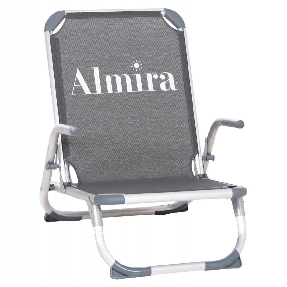 ΚΑΡΕΚΛΑΚΙ ΠΑΡΑΛΙΑΣ ΑΛΟΥΜINIOY ΒΑΡ.ΤΥΠΟΥ ΨΗΛΗ ΠΛΑΤΗ ALMIRA HM5053.10 ΓΚΡΙ 55x71x66Υεκ