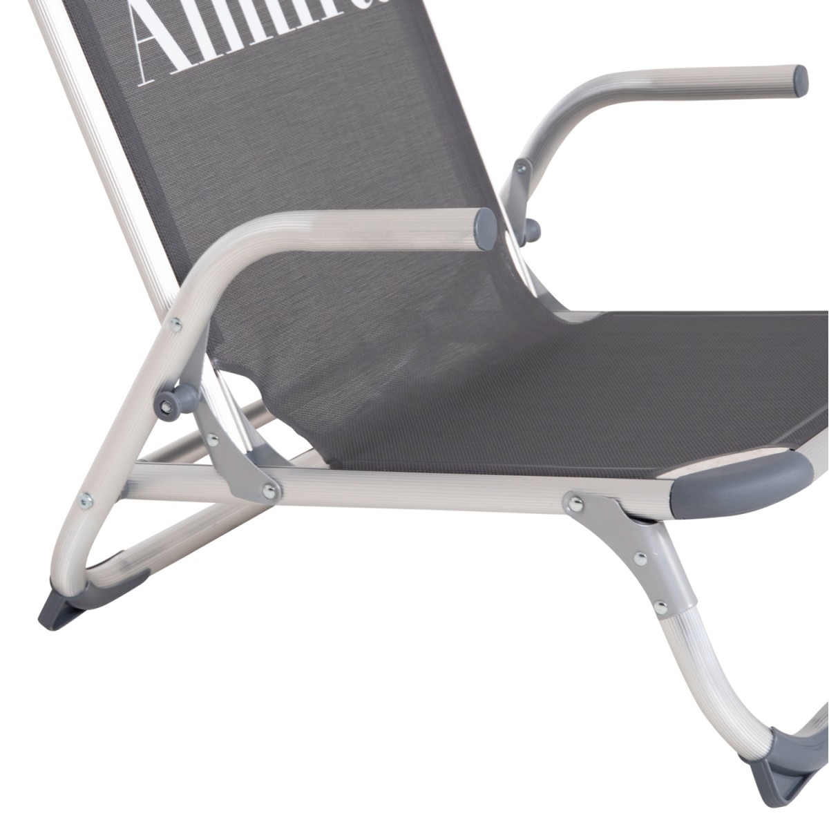 ΚΑΡΕΚΛΑΚΙ ΠΑΡΑΛΙΑΣ ΑΛΟΥΜINIOY ΒΑΡ.ΤΥΠΟΥ ΨΗΛΗ ΠΛΑΤΗ ALMIRA HM5053.10 ΓΚΡΙ 55x71x66Υεκ