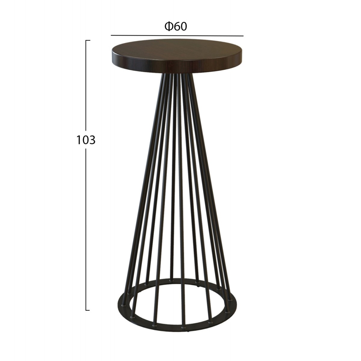 ΒΑΣΗ ΜΕΤΑΛΛΙΚΗ Η/Β ΜΑΥΡΗ ΚΩΝΟΣ TS933 Φ60x103 εκ.