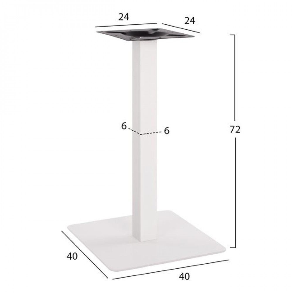ΒΑΣΗ ΜΕΤΑΛΛΙΚΗ ΛΕΥΚΗ ΜΑΤ 40X40X72Υεκ. HM414.12