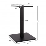 ΒΑΣΗ ΜΕΤΑΛΛΙΚΗ ΜΑΥΡΗ ΜΑΤ 45Χ45Χ72εκ. ΜΕ ΣΤΑΥΡΟ 46Χ46 ΚΑΙ ΡΕΓΟΥΛΑΤΟΡΟΥΣ HM438