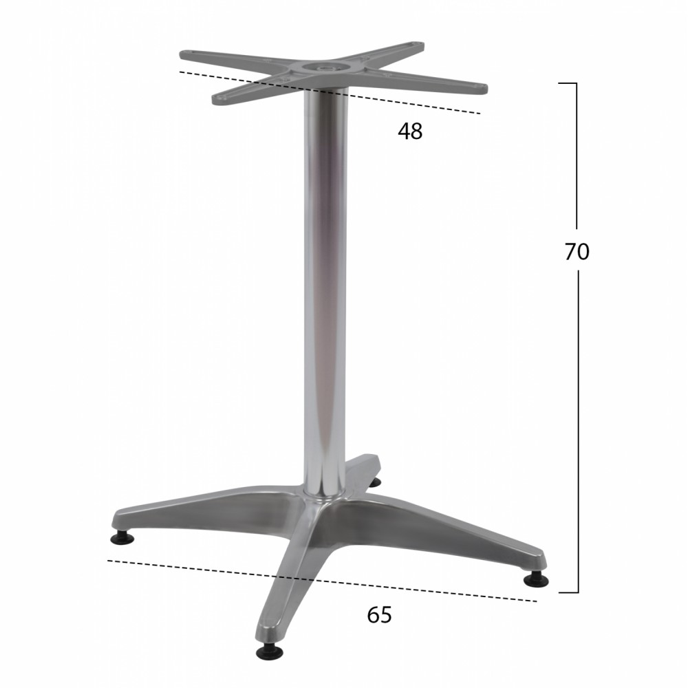 ΒΑΣΗ ΑΛΟΥΜΙΝΙΟΥ 4ΝΥΧΗ 66Χ66X69Υεκ. ΜΕ ΣΤΑΥΡΟ 45Χ45εκ. HM448.01 ΧΡΩΜΙΟΥ