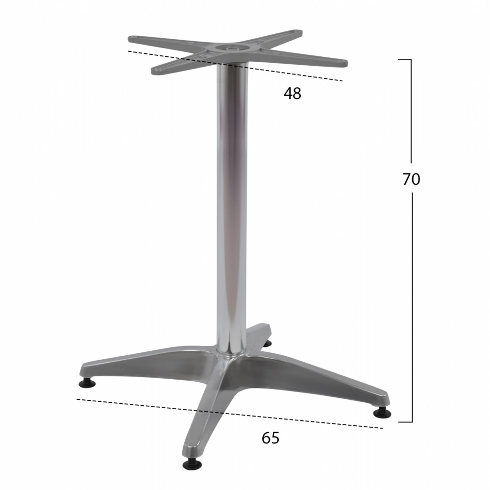 ΒΑΣΗ ΑΛΟΥΜΙΝΙΟΥ 4ΝΥΧΗ 66Χ66X69Υεκ. ΜΕ ΣΤΑΥΡΟ 45Χ45εκ. HM448.01 ΧΡΩΜΙΟΥ
