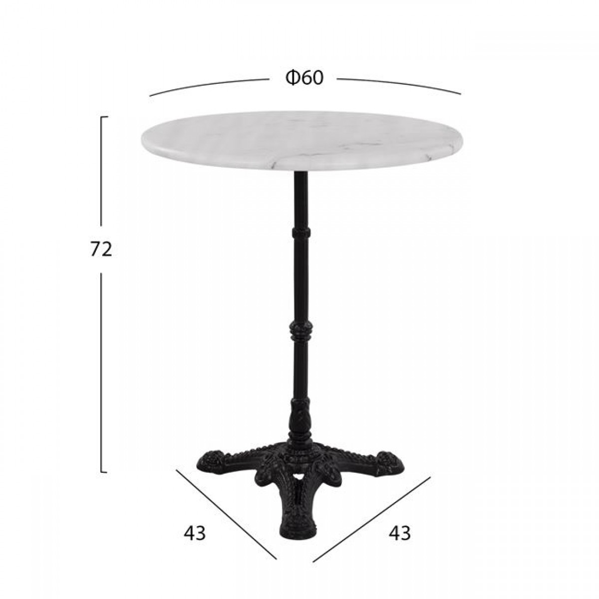 ΤΡΑΠΕΖΙ ALARIA ΜΕ ΒΑΣΗ ΑΠΟ ΜΑΝΤΕΜΙ HM5608 ΜΕ ΜΑΡΜΑΡΟ Φ60Χ71Υεκ.