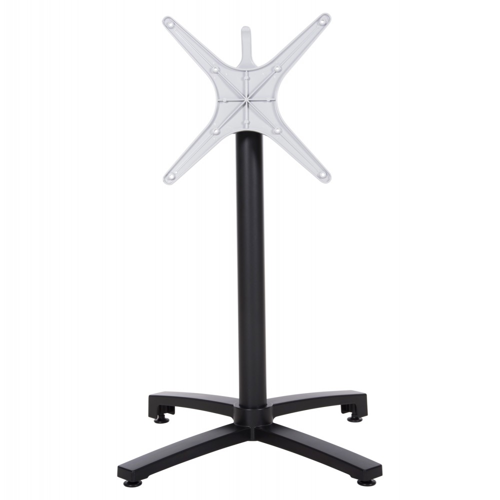 ΒΑΣΗ ΑΛΟΥΜΙΝΙΟΥ ΠΤΥΣΣΟΜΕΝΗ HM459.01 ΜΑΥΡΟ ΜΑΤ 69Χ69Χ73Υεκ. ΜΕ ΣΤΑΥΡΟ 48Χ48εκ.