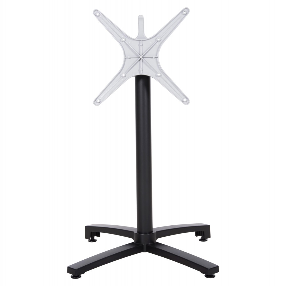 ΒΑΣΗ ΑΛΟΥΜΙΝΙΟΥ ΠΤΥΣΣΟΜΕΝΗ HM459.01 ΜΑΥΡΟ ΜΑΤ 69Χ69Χ73Υεκ. ΜΕ ΣΤΑΥΡΟ 48Χ48εκ.