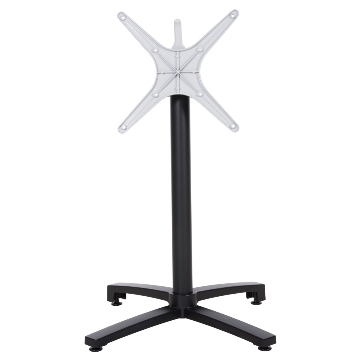 ΒΑΣΗ ΑΛΟΥΜΙΝΙΟΥ ΠΤΥΣΣΟΜΕΝΗ HM459.01 ΜΑΥΡΟ ΜΑΤ 69Χ69Χ73Υεκ. ΜΕ ΣΤΑΥΡΟ 48Χ48εκ.