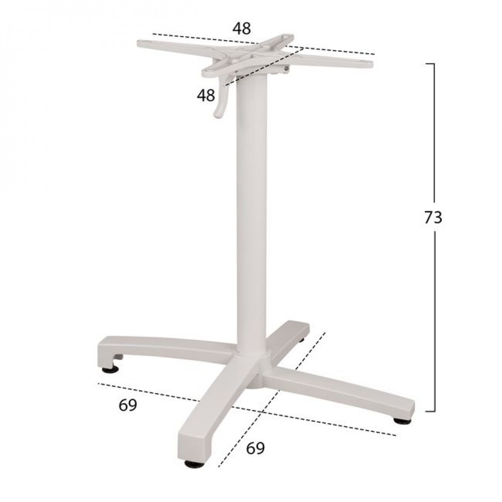 ΒΑΣΗ ΑΛΟΥΜΙΝΙΟΥ HM459.02 ΛΕΥΚΟ ΜΑΤ 69Χ69Χ73Υεκ. ΜΕ ΕΠΙΦΑΝΕΙΑ 48Χ48εκ.
