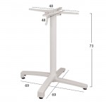 ΒΑΣΗ ΑΛΟΥΜΙΝΙΟΥ HM459.02 ΛΕΥΚΟ ΜΑΤ 69Χ69Χ73Υεκ. ΜΕ ΕΠΙΦΑΝΕΙΑ 48Χ48εκ.