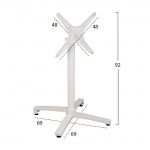 ΒΑΣΗ ΑΛΟΥΜΙΝΙΟΥ HM459.02 ΛΕΥΚΟ ΜΑΤ 69Χ69Χ73Υεκ. ΜΕ ΕΠΙΦΑΝΕΙΑ 48Χ48εκ.