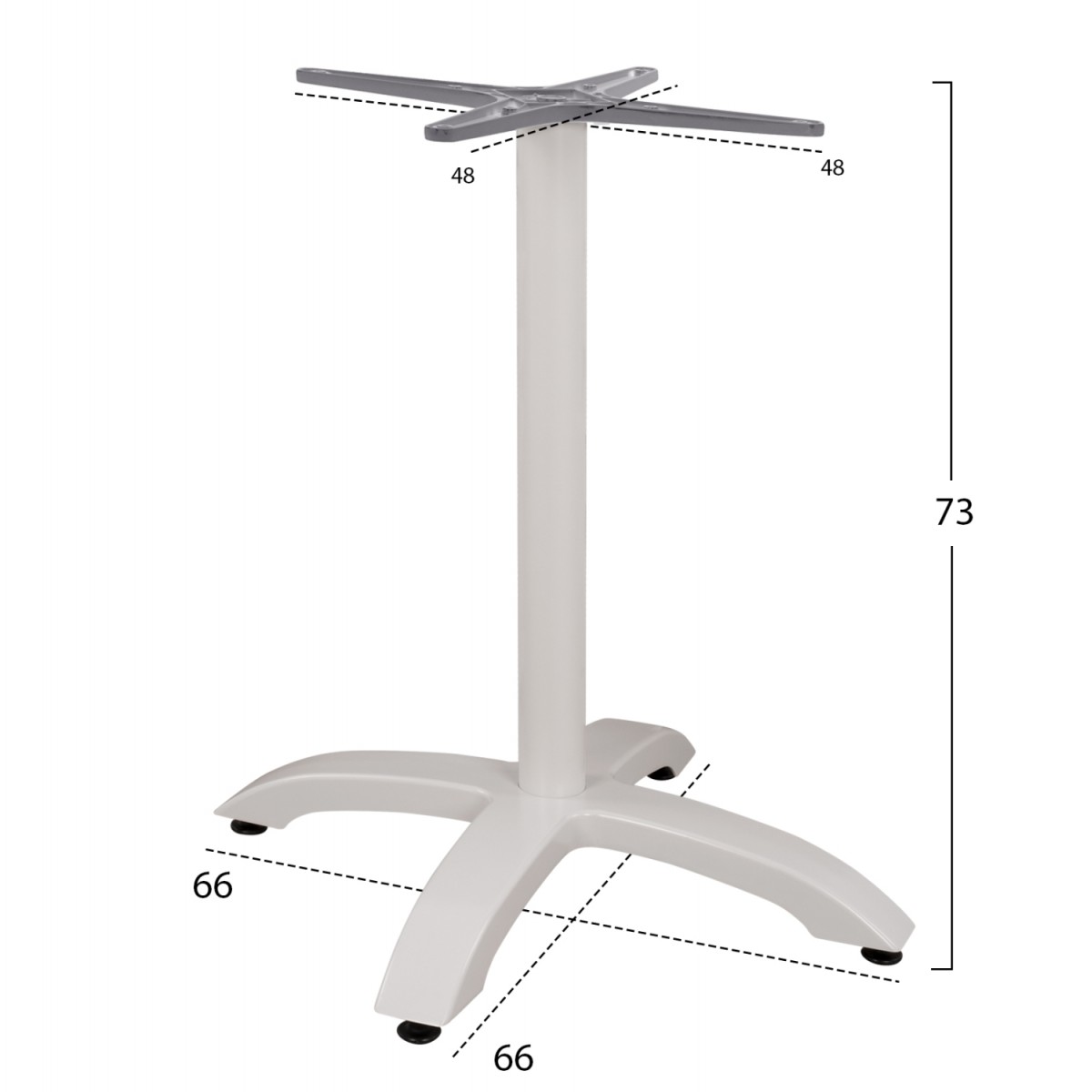 ΒΑΣΗ ΑΛΟΥΜΙΝΙΟΥ HM460.02 ΛΕΥΚΗ ΜΑΤ 66Χ66Χ72Υεκ. ΜΕ ΣΤΑΥΡΟ 48Χ48εκ.