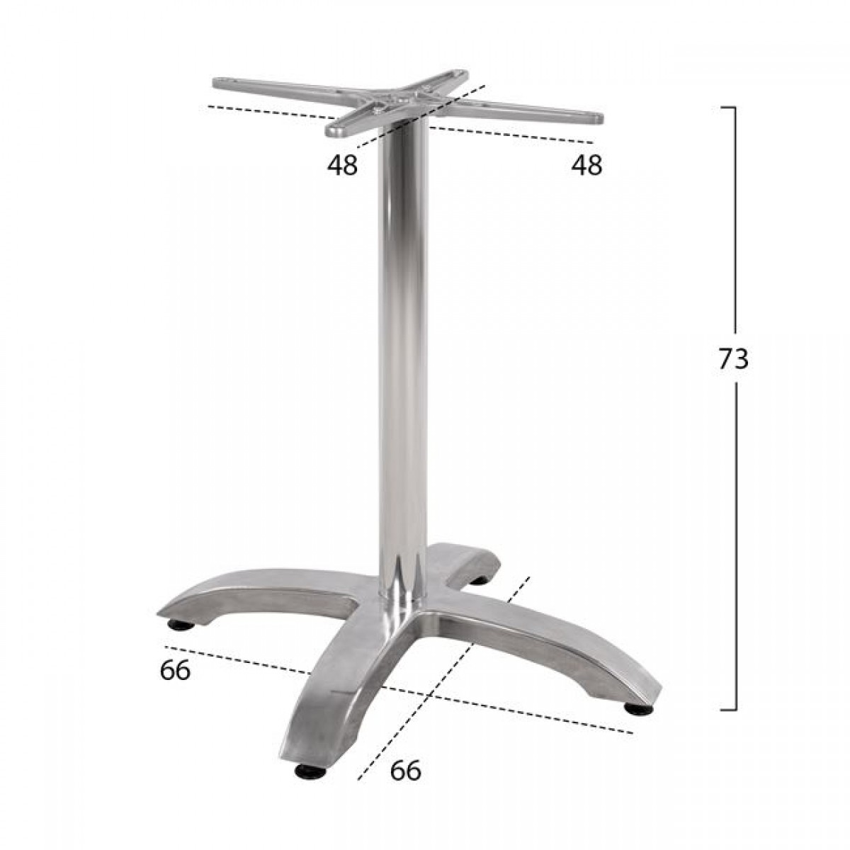 ΒΑΣΗ ΑΛΟΥΜΙΝΙΟΥ HM460.03 ΧΡΩΜΙΟΥ 66Χ66Χ72Υεκ. ΜΕ ΣΤΑΥΡΟ 48Χ48εκ.