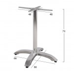 ΒΑΣΗ ΑΛΟΥΜΙΝΙΟΥ HM460.03 ΧΡΩΜΙΟΥ 66Χ66Χ72Υεκ. ΜΕ ΣΤΑΥΡΟ 48Χ48εκ.