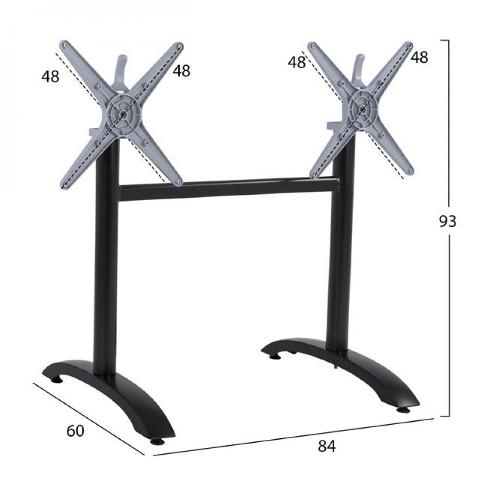 ΒΑΣΗ ΑΛΟΥΜΙΝΙΟΥ ΔΙΣΤΗΛΗ HM468.01 ΜΑΥΡΟ ΜΑΤ 78X59,5X73Υ εκ.