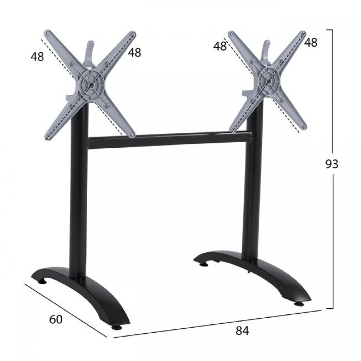 ΒΑΣΗ ΑΛΟΥΜΙΝΙΟΥ ΔΙΣΤΗΛΗ HM468.01 ΜΑΥΡΟ ΜΑΤ 78X59,5X73Υ εκ.