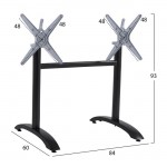 ΒΑΣΗ ΑΛΟΥΜΙΝΙΟΥ ΔΙΣΤΗΛΗ HM468.01 ΜΑΥΡΟ ΜΑΤ 78X59,5X73Υ εκ.