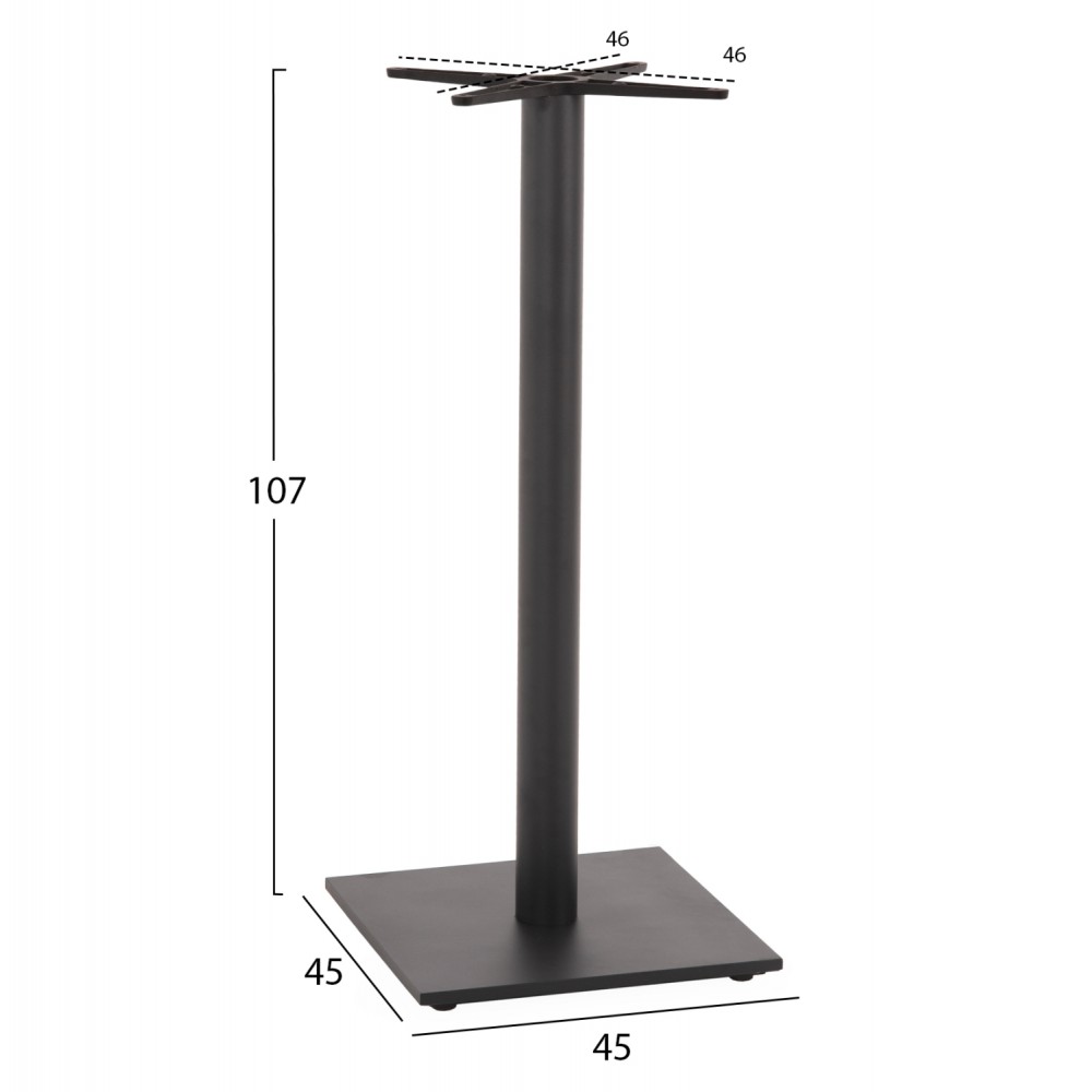 ΒΑΣΗ ΤΡΑΠΕΖΙΟΥ ΜΠΑΡ ΜΕΤΑΛΛΙΚΗ ΓΚΡΙ ΜΑΤ 46Χ46Χ108Yεκ. ΜΕ ΡΕΓΟΥΛΑΤΟΡΟΥΣ HM439.20