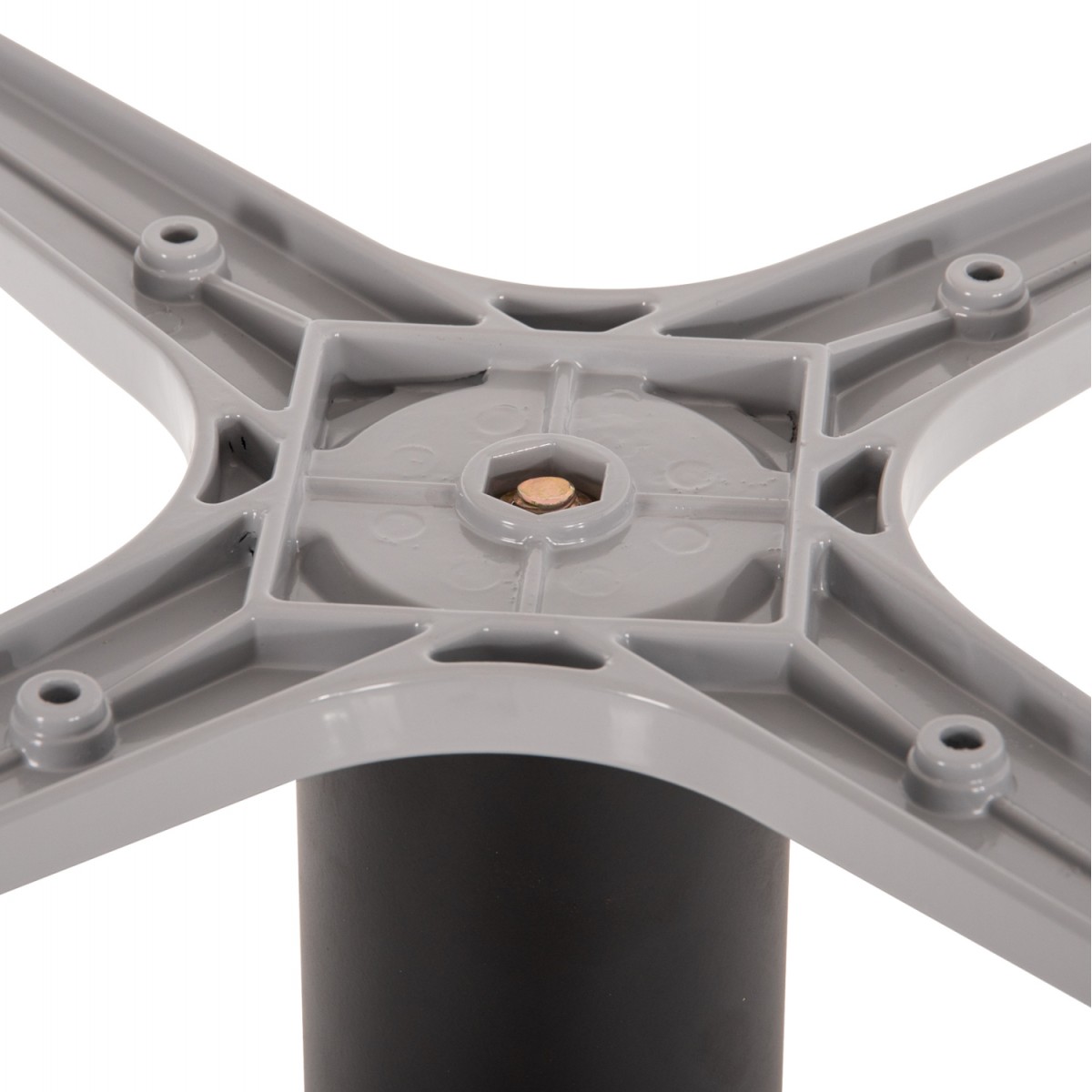 ΒΑΣΗ ΤΡΑΠΕΖΙΟΥ ΑΛΟΥΜΙΝΙΟΥ ΣΤΡΟΓΓΥΛΗ ΜΑΥΡΟ ΜΑΤ HM476.01 ΣΤΑΥΡΟΣ 48Χ48εκ Φ45Χ72Υεκ.