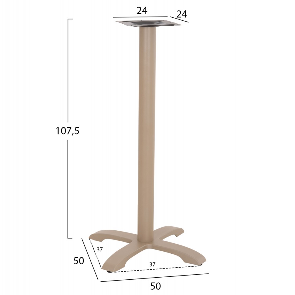 ΒΑΣΗ ΤΡΑΠΕΖΙΟΥ ΜΠΑΡ ΑΠΟ ΜΕΤΑΛΛΟ/ΜΑΝΤΕΜΙ HM417.25 ΚΑΠΟΥΤΣΙΝΟ 62x62x108Υεκ.