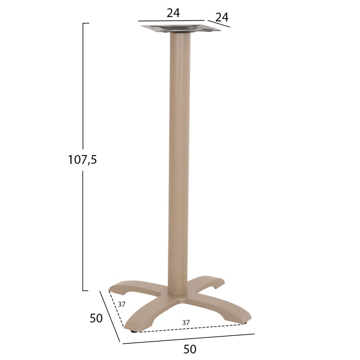 ΒΑΣΗ ΤΡΑΠΕΖΙΟΥ ΜΠΑΡ ΑΠΟ ΜΕΤΑΛΛΟ/ΜΑΝΤΕΜΙ HM417.25 ΚΑΠΟΥΤΣΙΝΟ 62x62x108Υεκ.