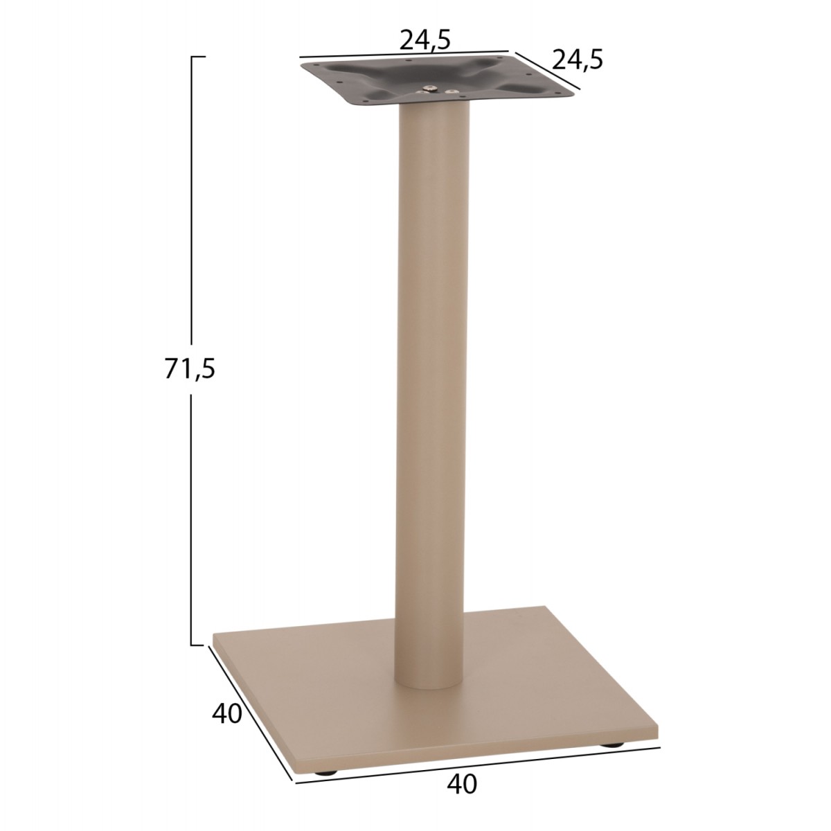 ΒΑΣΗ ΤΡΑΠΕΖΙΟΥ ΑΠΟ ΜΕΤΑΛΛΟ HM421.25 ΚΑΠΟΥΤΣΙΝΟ 40x40x72Υεκ.
