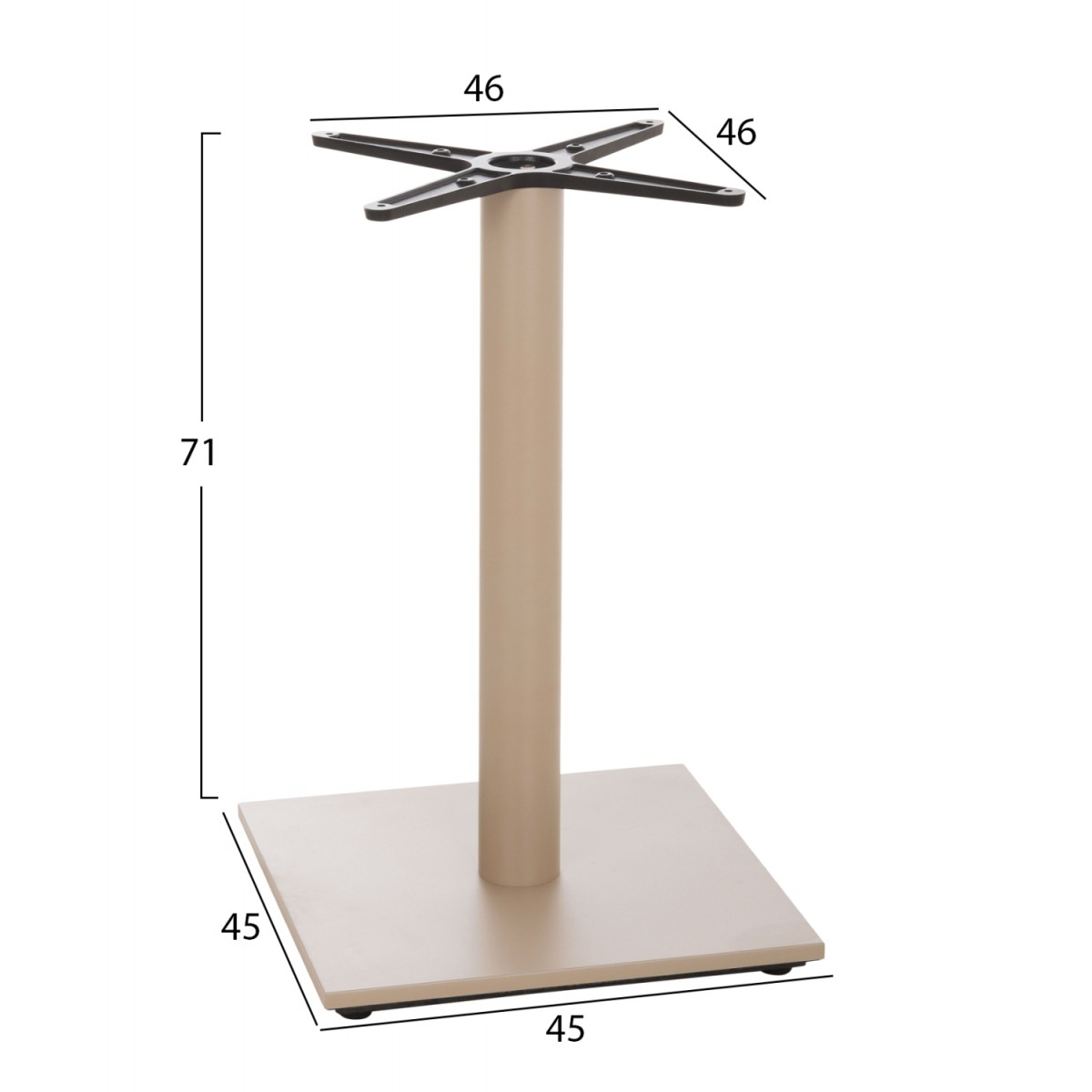 ΒΑΣΗ ΤΡΑΠΕΖΙΟΥ HM438.25 ΜΕΤΑΛΛΟ ΚΑΠΟΥΤΣΙΝΟ ΜΑΤ-ΡΕΓΟΥΛΑΤΟΡΟΙ 46x46x72Yεκ.