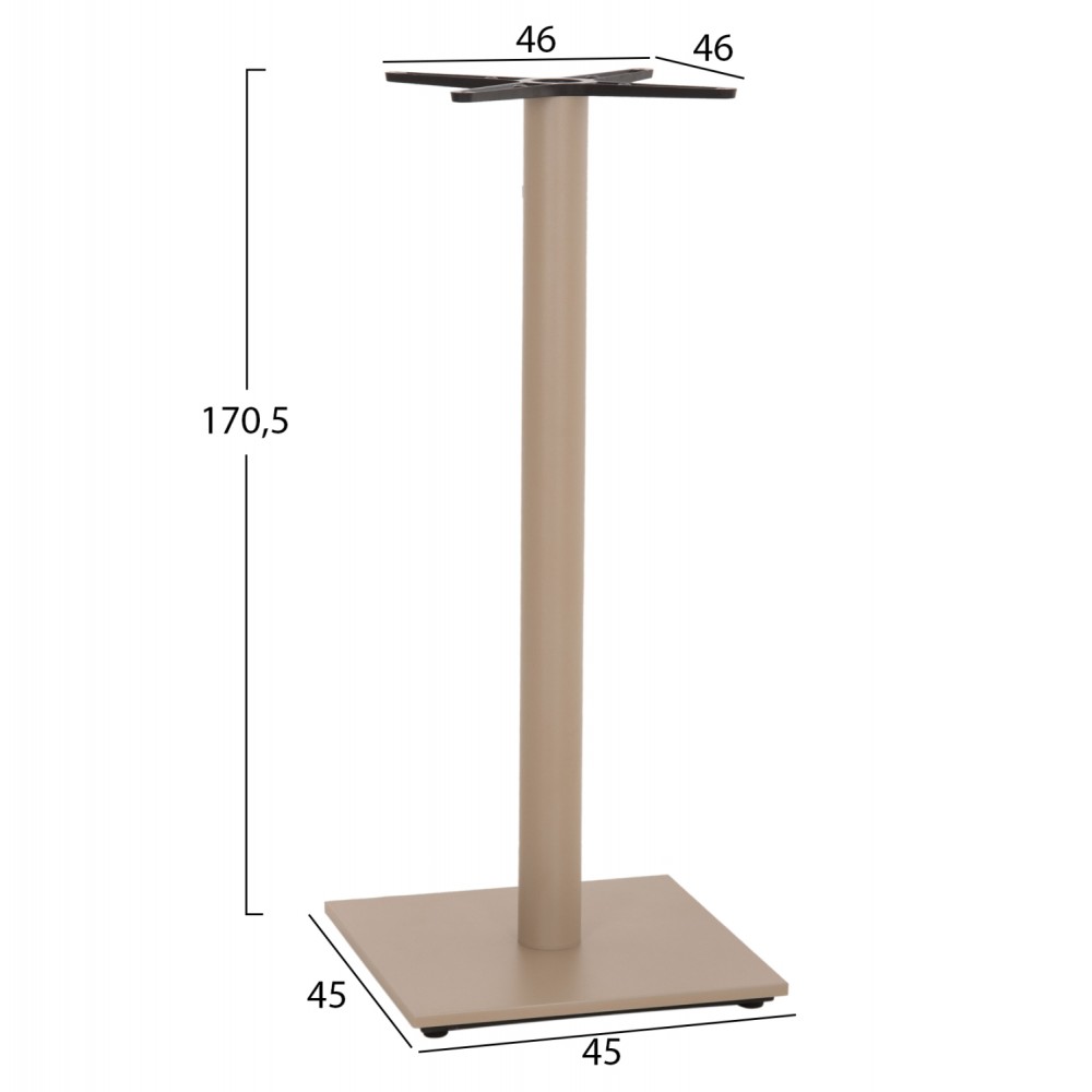 ΒΑΣΗ ΤΡΑΠΕΖΙΟΥ ΜΠΑΡ HM439.25 ΜΕΤΑΛΛΙΚΗ ΚΑΠΟΥΤΣΙΝΟ ΜΑΤ-ΡΕΓΟΥΛΑΤΟΡΟΙ 46x46x108Yεκ.