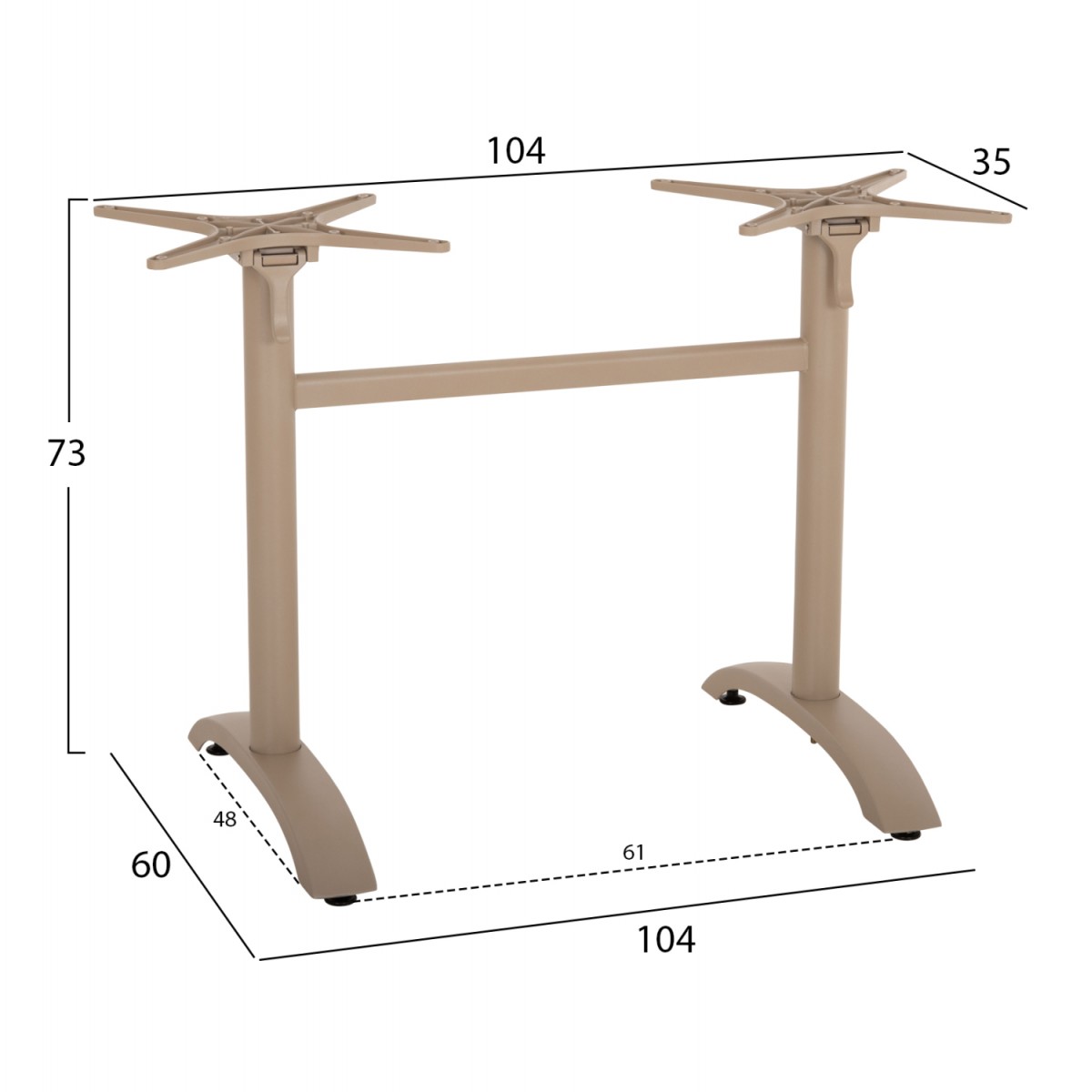 ΒΑΣΗ ΔΙΣΤΗΛΗ ΜΕ ΑΝΑΔΙΠΛΟΥΜΕΝΟΥΣ ΣΤΑΥΡΟΥΣ HM468.25 ΚΑΠΟΥΤΣΙΝΟ ΑΛΟΥΜΙΝΙΟ 78x59,5x73Υ