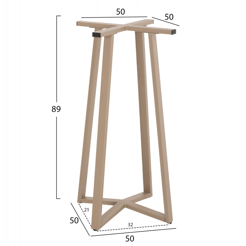 ΒΑΣΗ ΤΡΑΠΕΖΙΟΥ ΜΠΑΡ ΜΕΣΑΙΟΥ ΥΨΟΥΣ HM477.25 ΜΕΤΑΛΛΟ ΚΑΠΟΥΤΣΙΝΟ 50x50x90Υεκ.