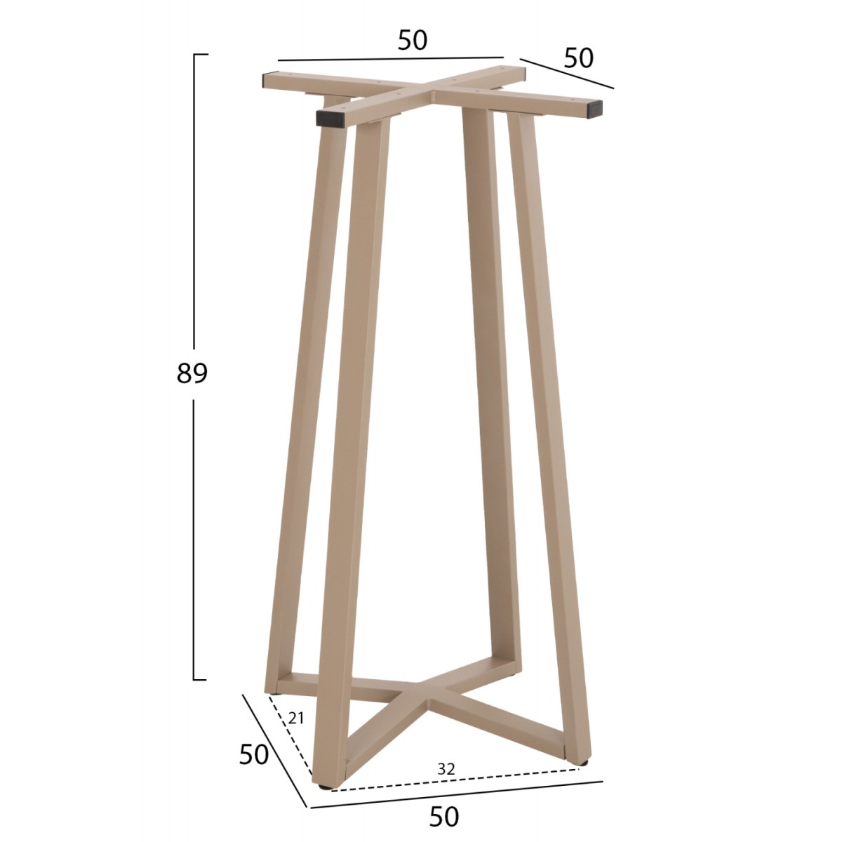 ΒΑΣΗ ΤΡΑΠΕΖΙΟΥ ΜΠΑΡ ΜΕΣΑΙΟΥ ΥΨΟΥΣ HM477.25 ΜΕΤΑΛΛΟ ΚΑΠΟΥΤΣΙΝΟ 50x50x90Υεκ.